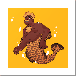Gold Merman Posters and Art